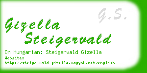 gizella steigervald business card